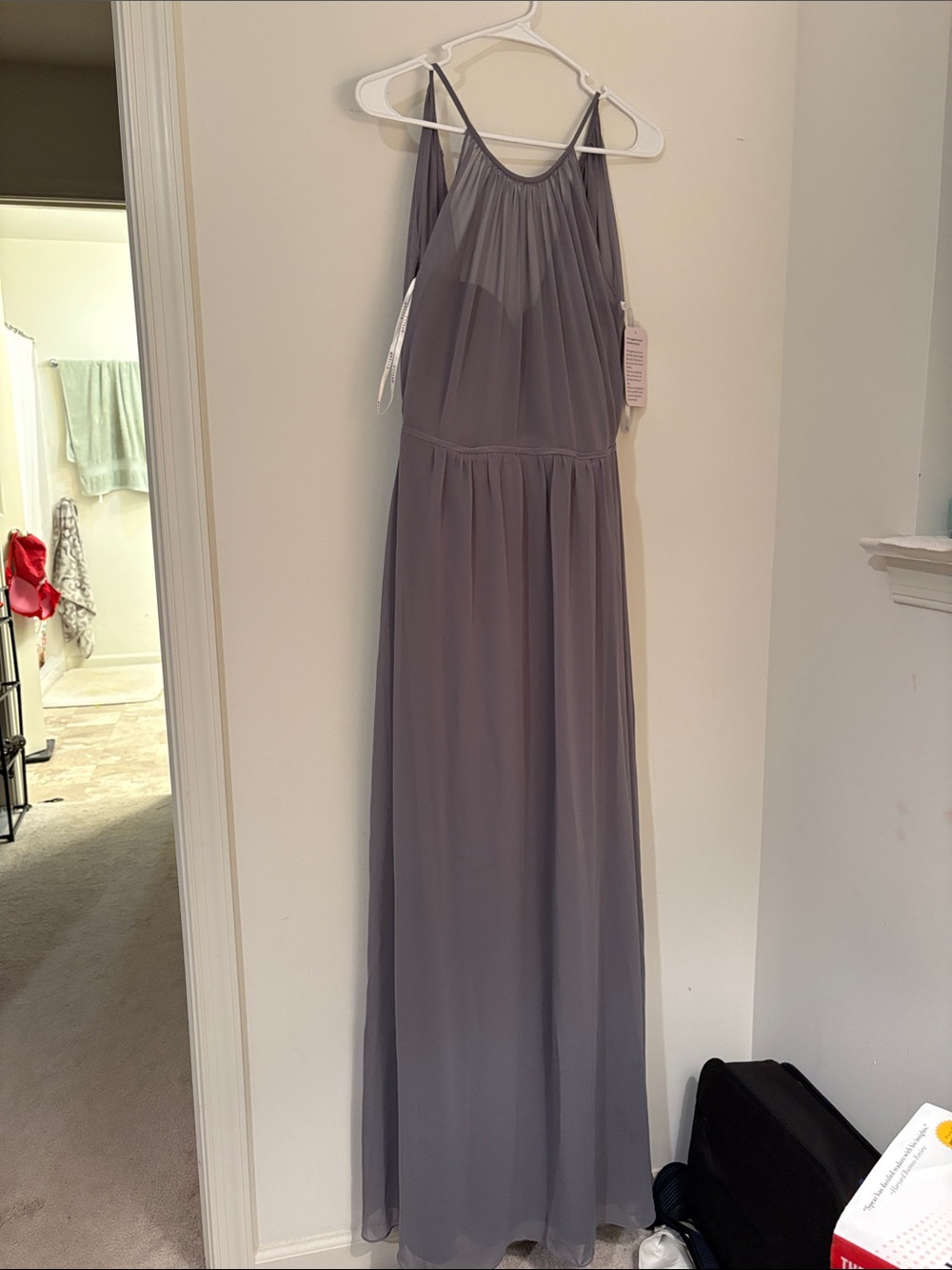 Women's Grey Halter Maxi Dress